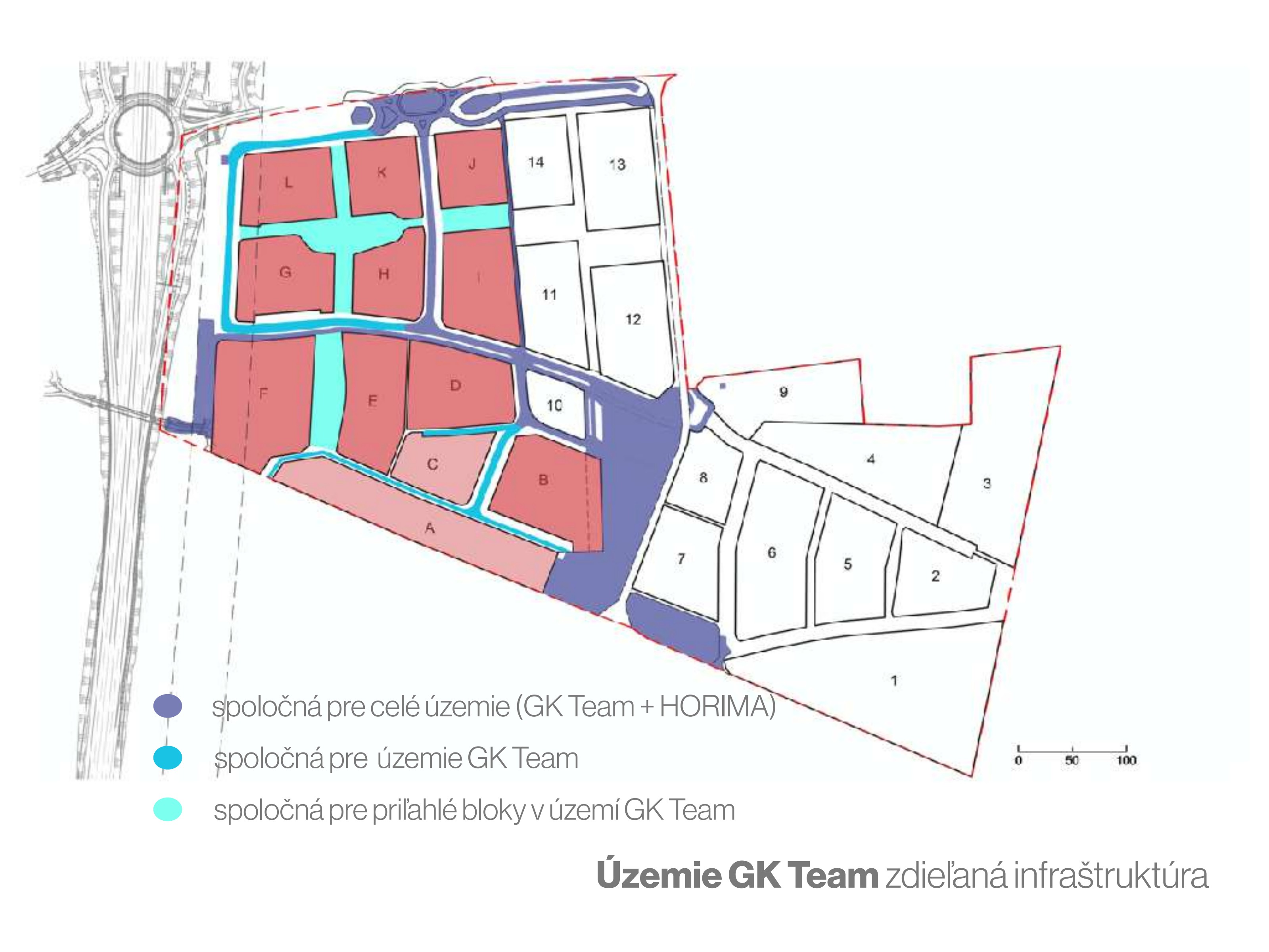 Schéma zdieľanej technickej a dopravnej infraštruktúry územia